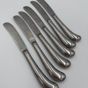 JEFFERSON MANOR 6 Dinner Knives Rogers Co Stainless Stanley Roberts Korea 9 1/4"